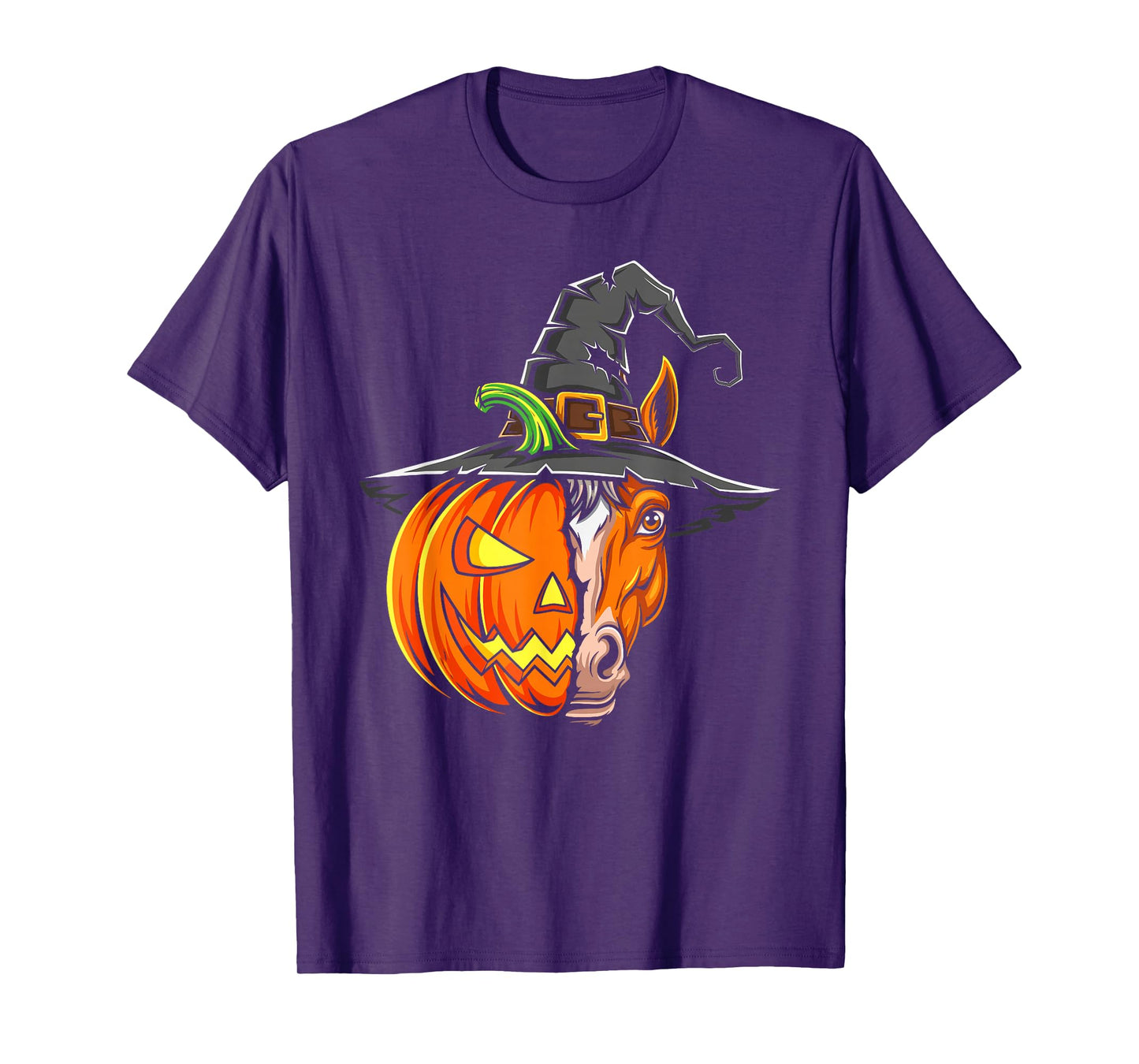 Horse Pumpkin Jack O Lantern Halloween Kids Mens Womens T-Shirt