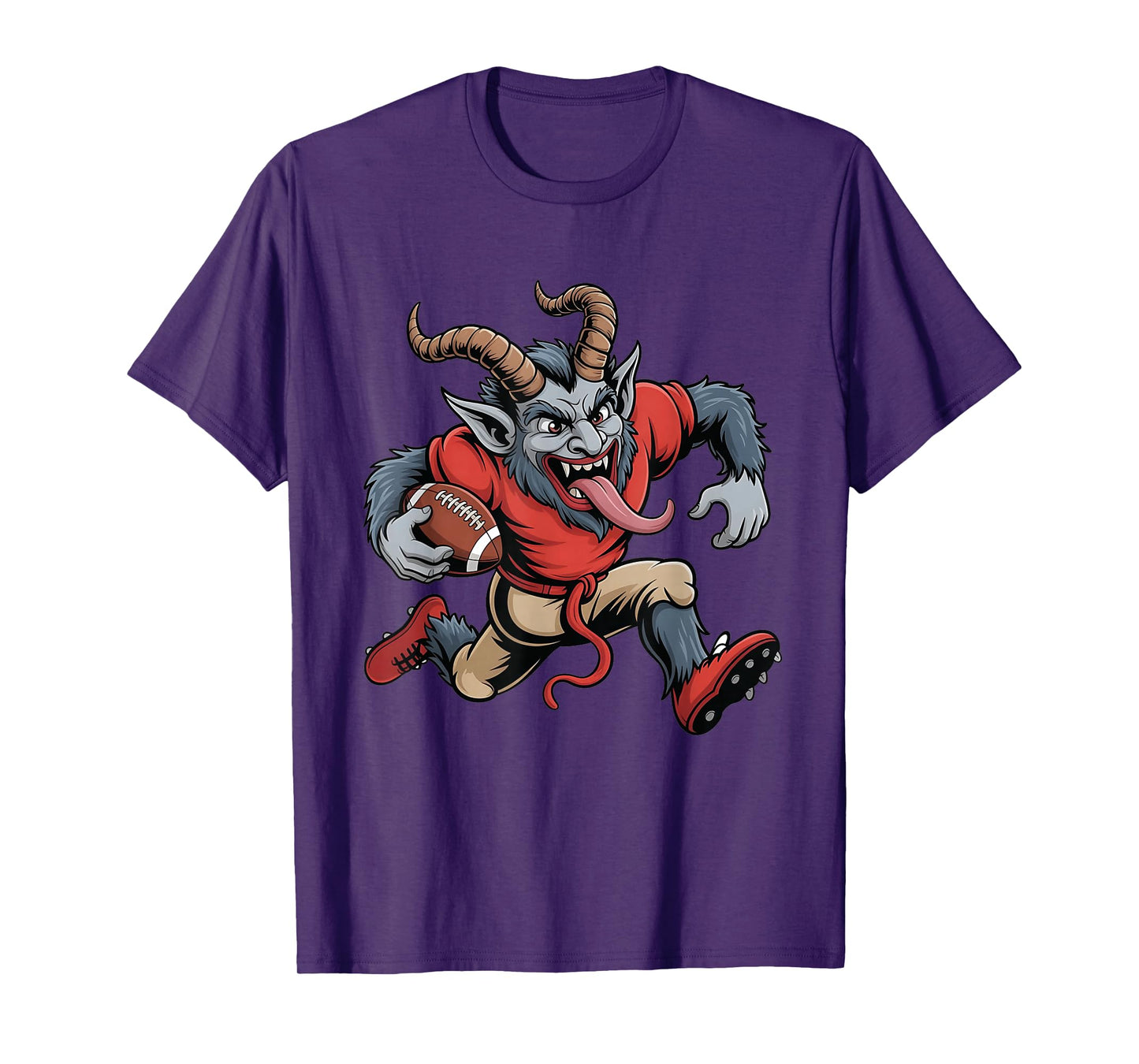 Krampus Evil Santa Claus Christmas Football Fantasy Xmas T-Shirt