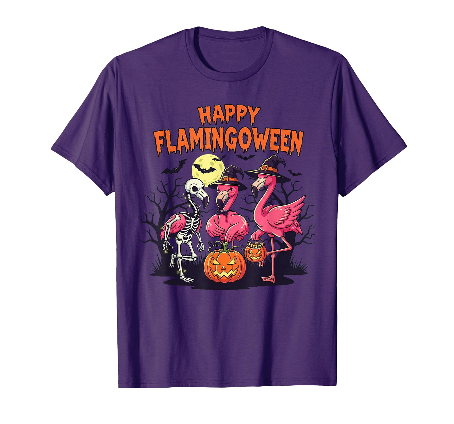 Happy Flamingoween Flamingo Halloween Costume Party Design T-Shirt