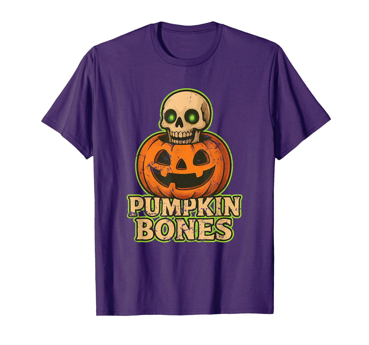 Pumpkin Bones Head and Pumpkin T-Shirt