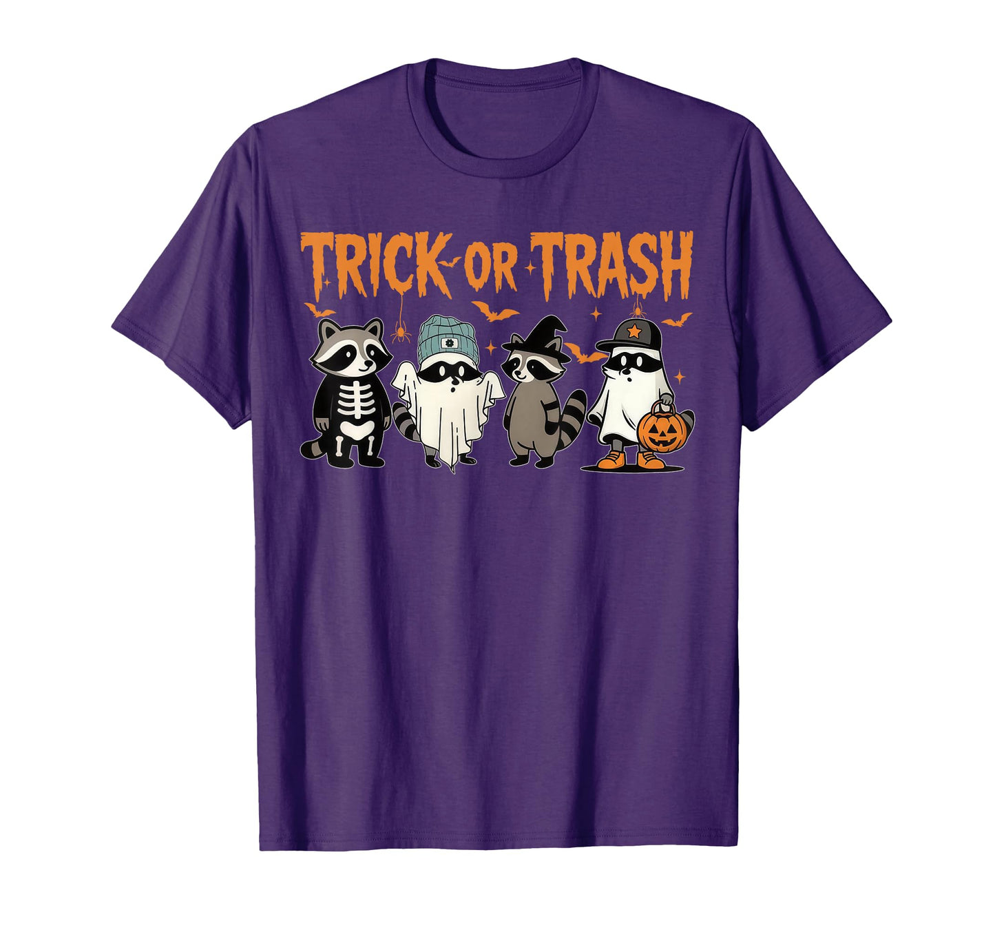 Cute Ghost Pumpkin Halloween Raccoon Spooky Season T-Shirt