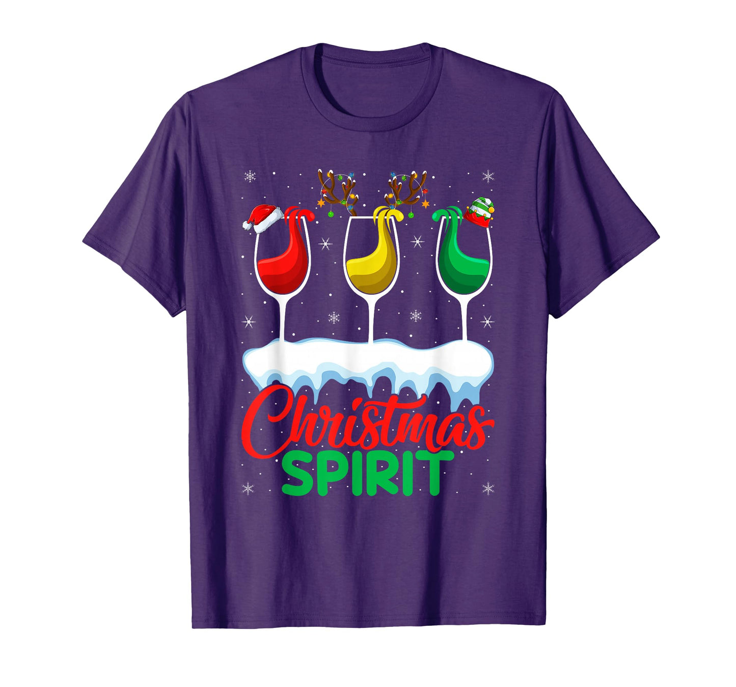 Christmas Spirits Beer Wine Drinking Xmas Holiday Party T-Shirt