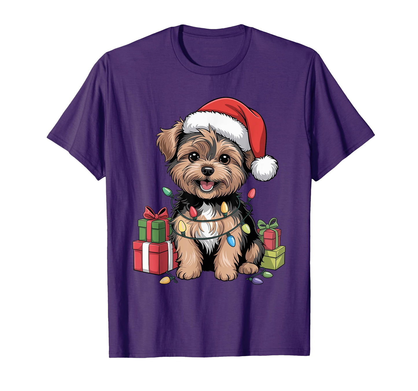 Cute Yorkipoo Christmas Xmas Design Funny Dog Lover Holiday T-Shirt
