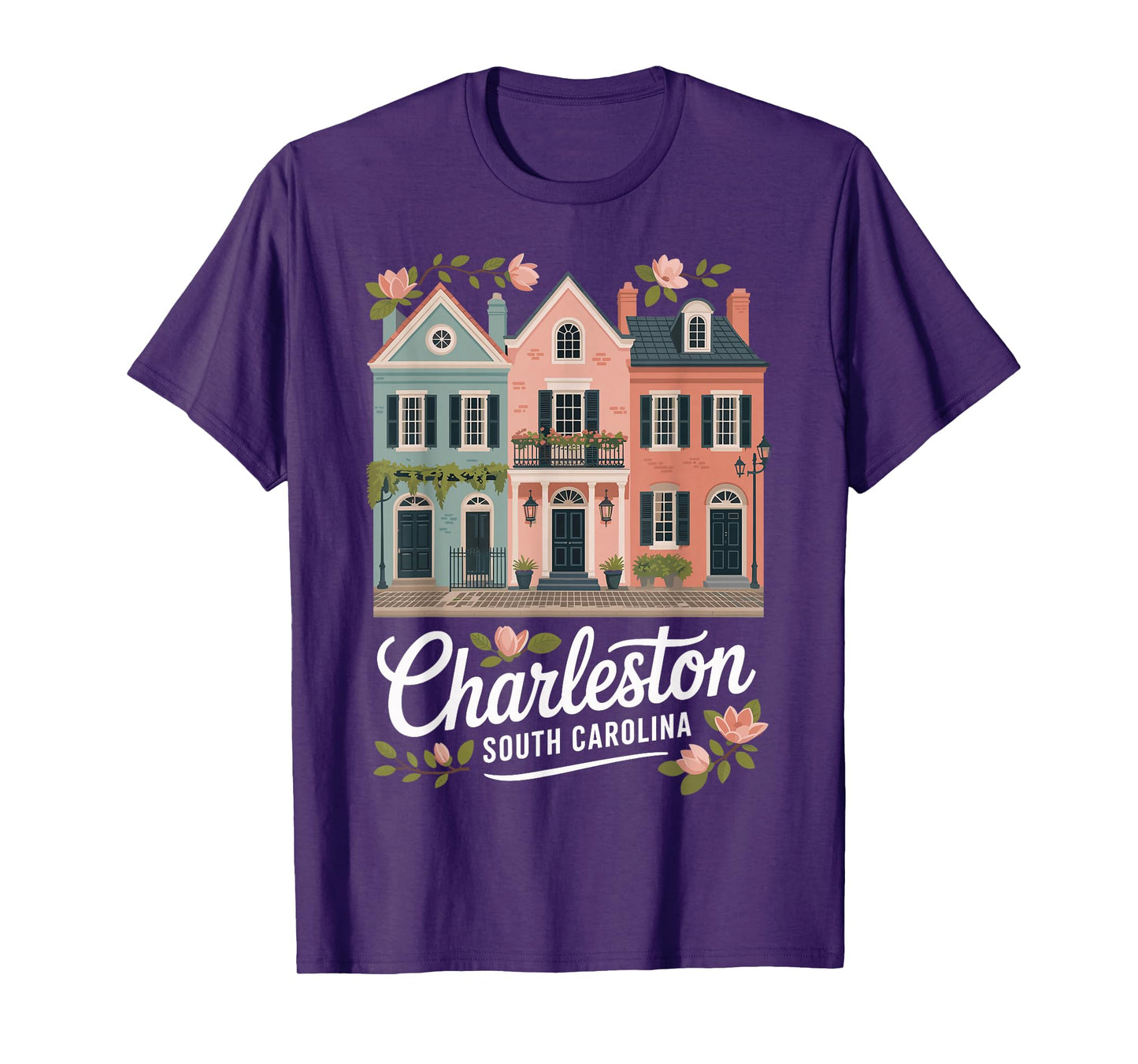 Charleston South Carolina pastel homes harbor Charleston T-Shirt