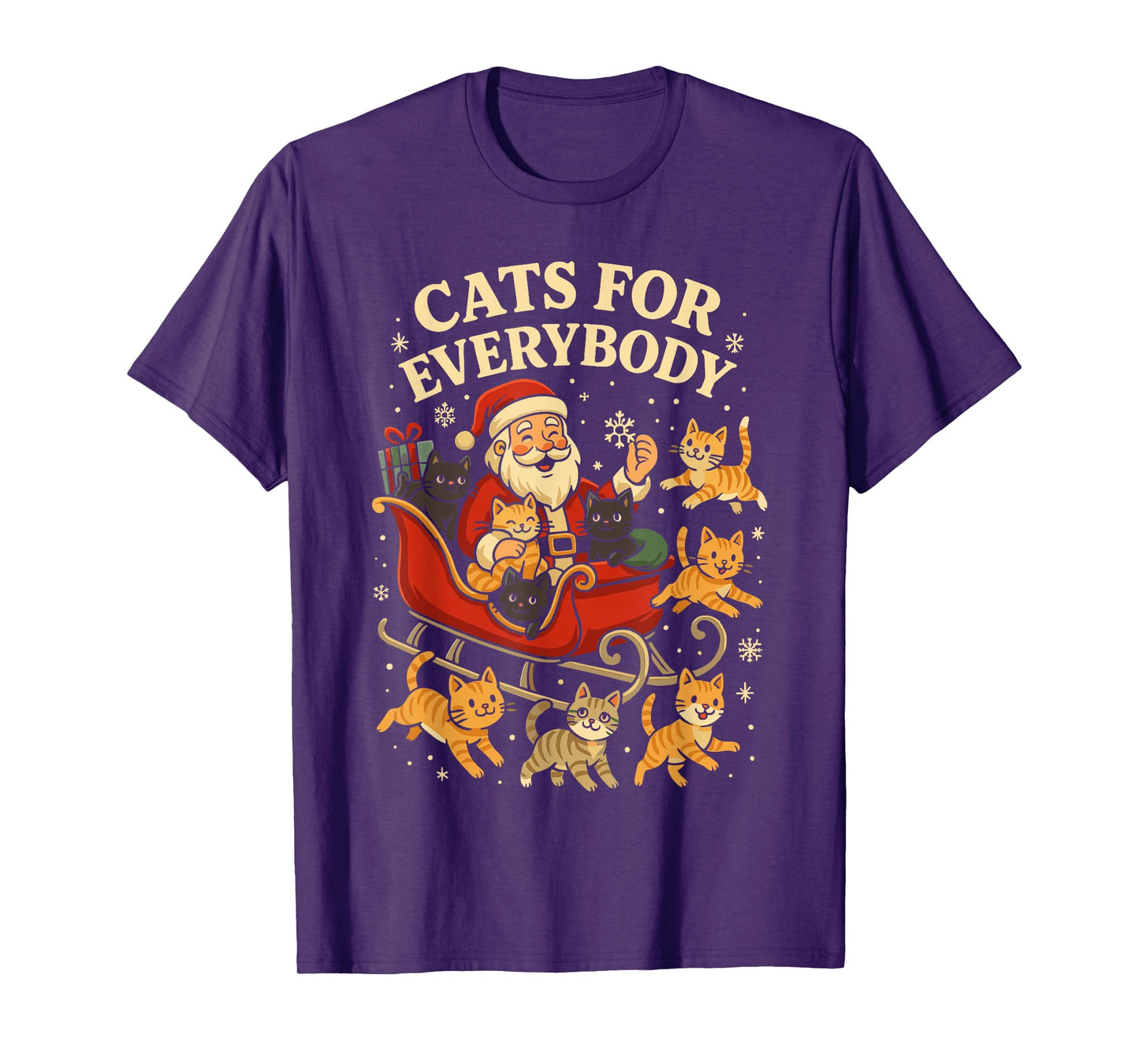 Cats for Everybody Christmas Shirt Men, Funny Santa Cat Dad T-Shirt