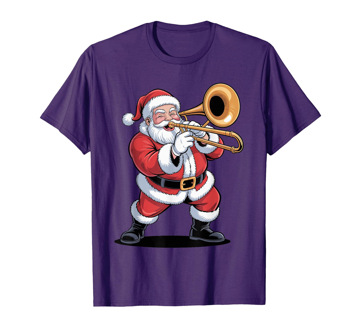 Santa Playing Trombone Funny Holiday Chrismas Xmas Pajama T-Shirt