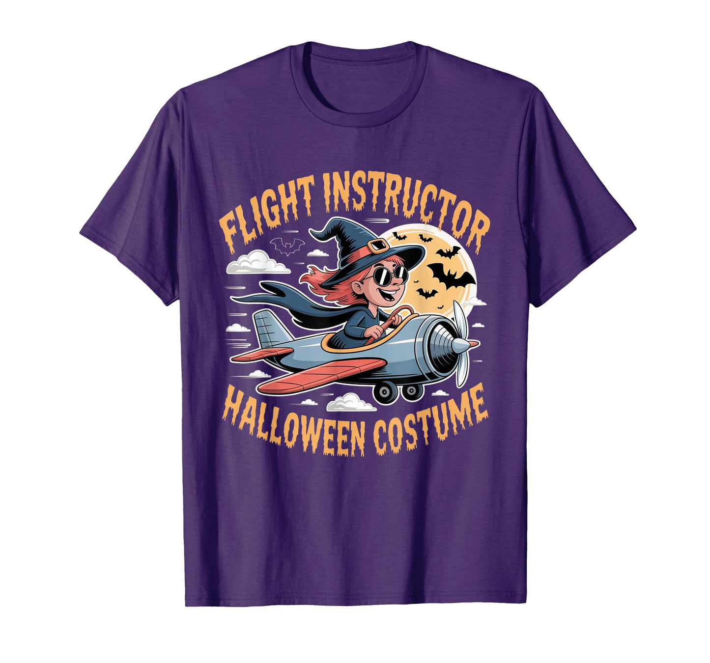 Flight Instructor Witch Funny Aviation Halloween T-Shirt