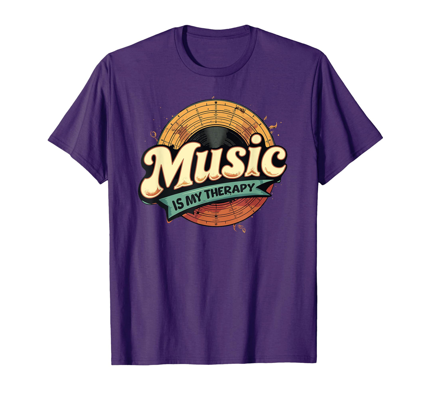 Music Is My Therapy Retro Music Lover T-Shirt