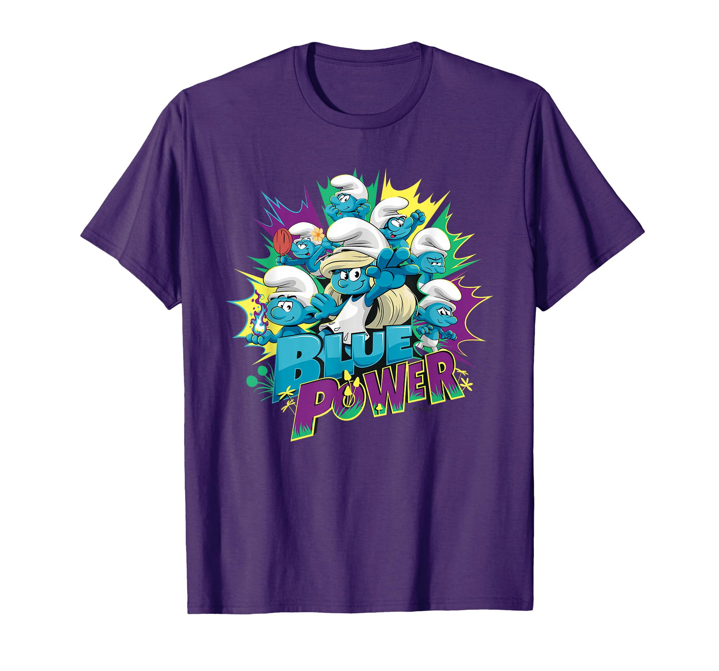 The Smurfs Movie Village Blue Power Smurfette T-Shirt