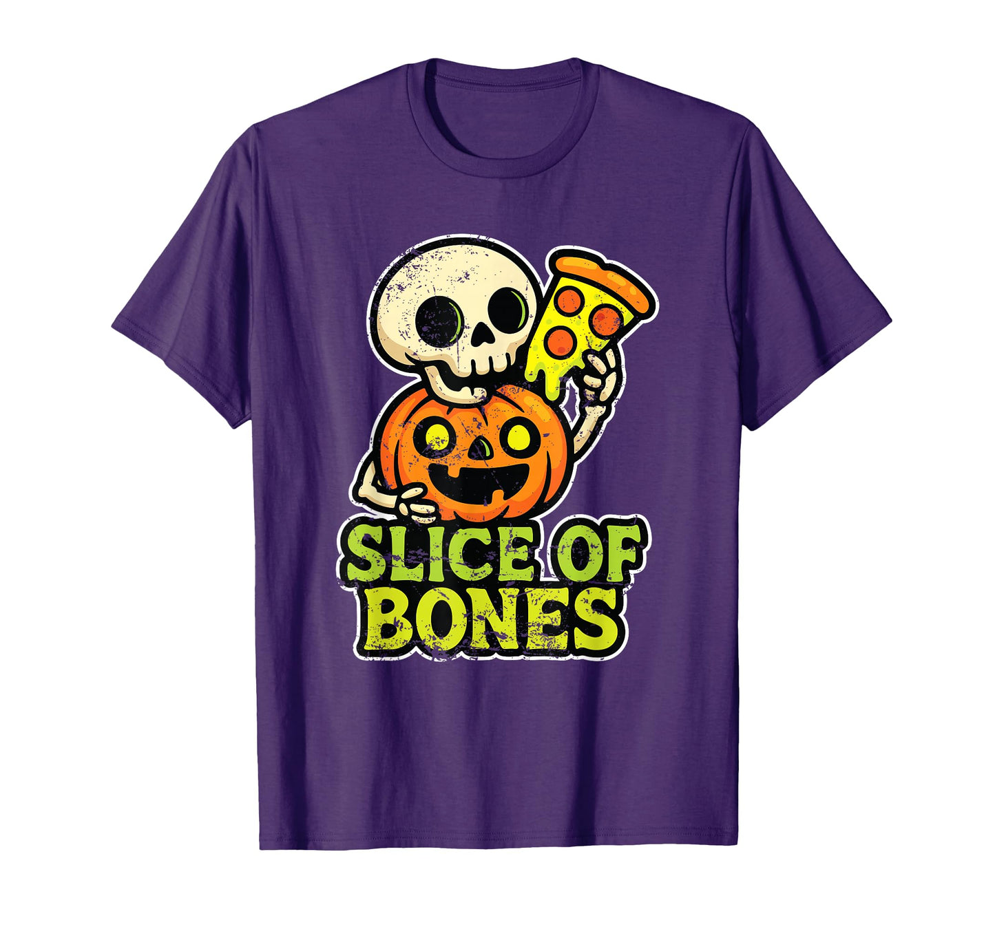 Slice of Bones Pizza Skeleton T-Shirt