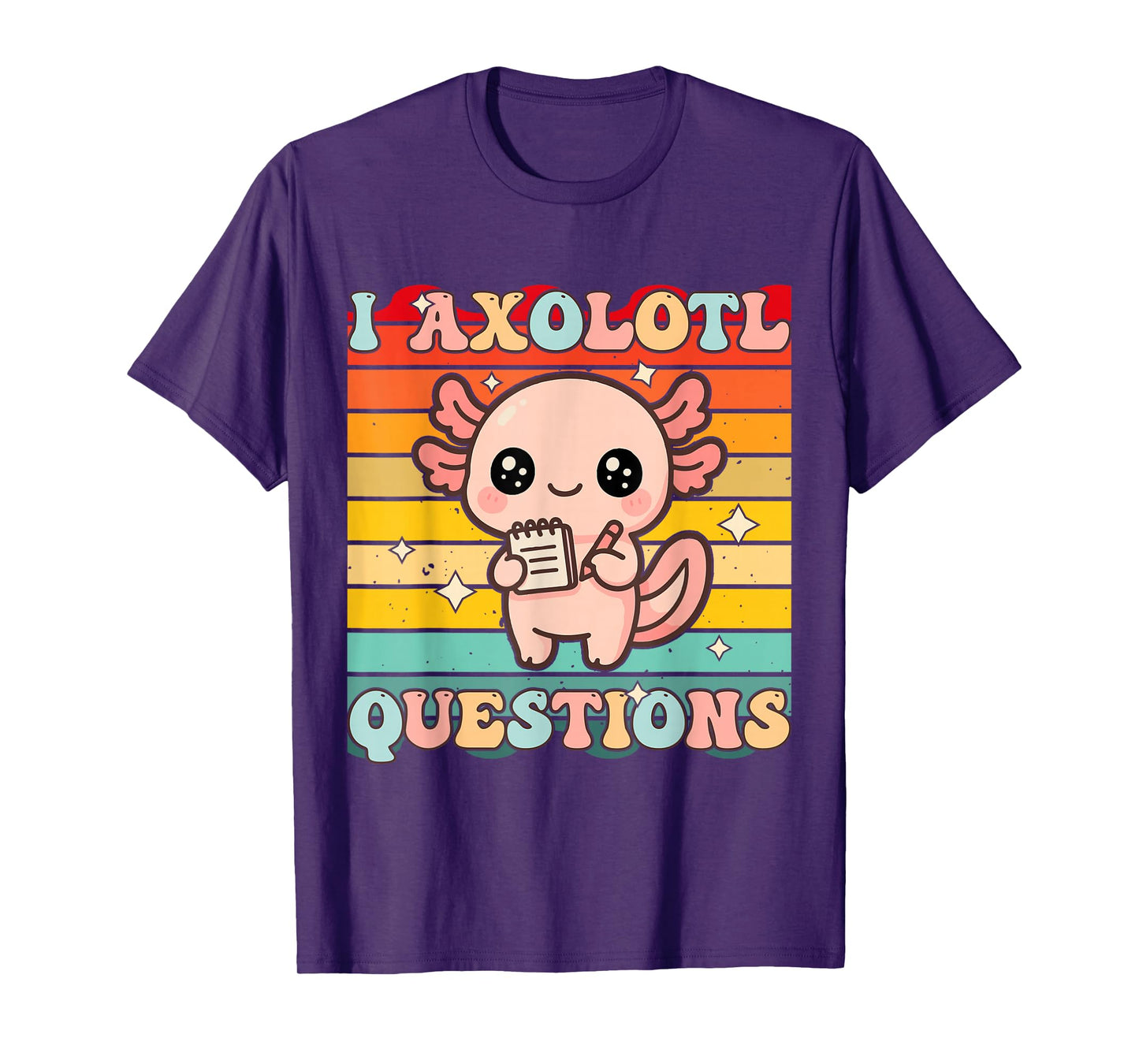 I Axolotl Questions Funny Adults Youth Kids Retro Vintage T-Shirt