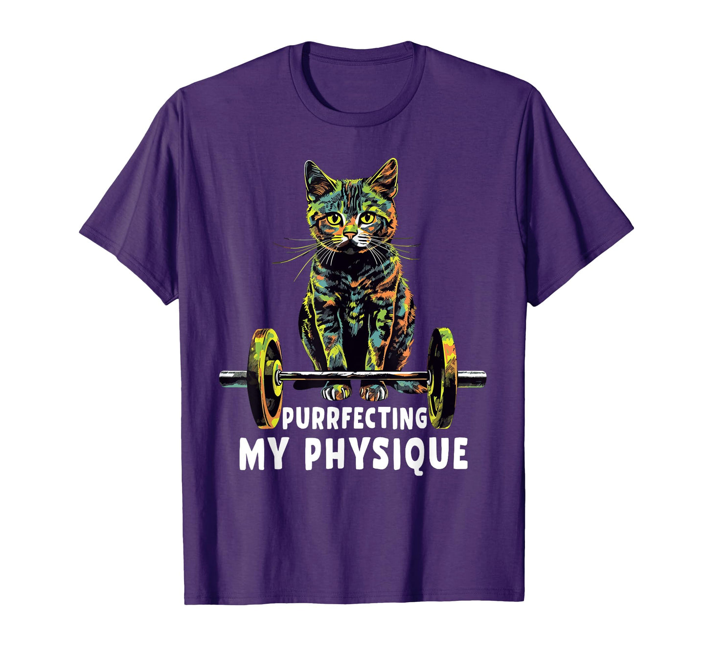 Gym, Workout or Fitness Gift Funny Cat in a Gym Men Women T-Shirt