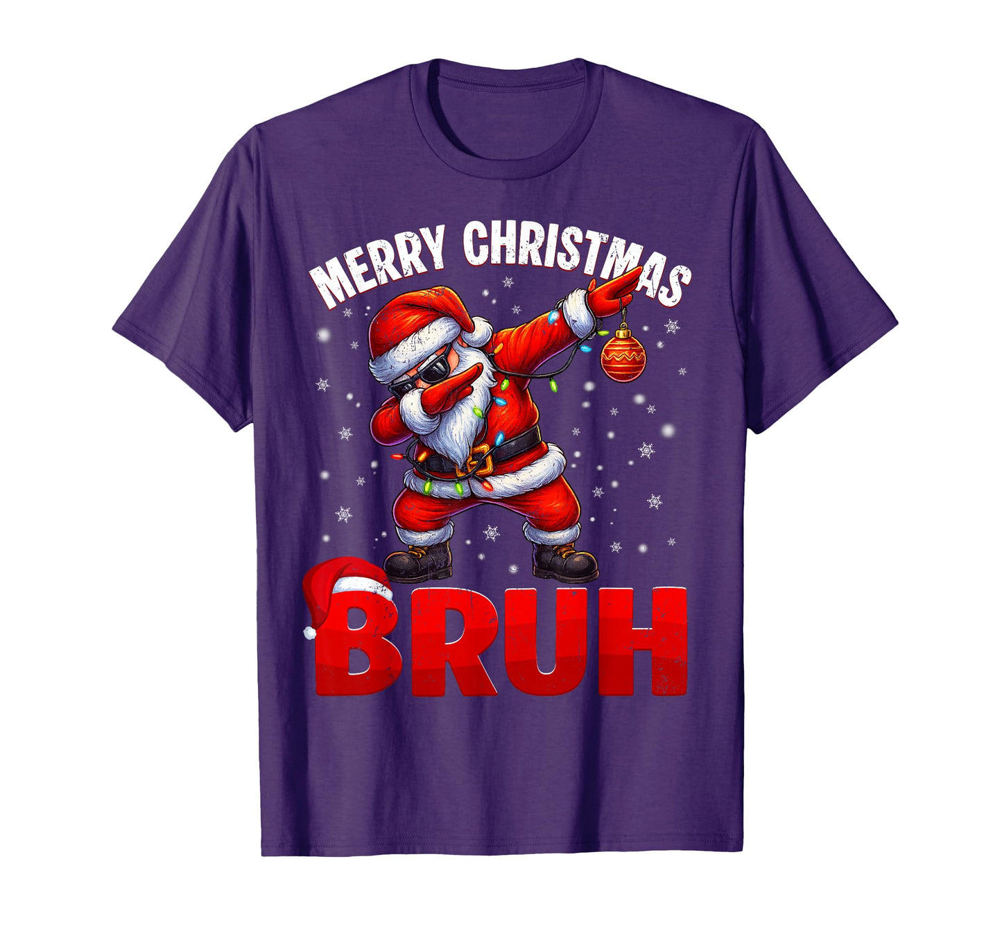 Bruh Merry Christmas Xmas Dabbing Santa Mens Boys Kids T-Shirt