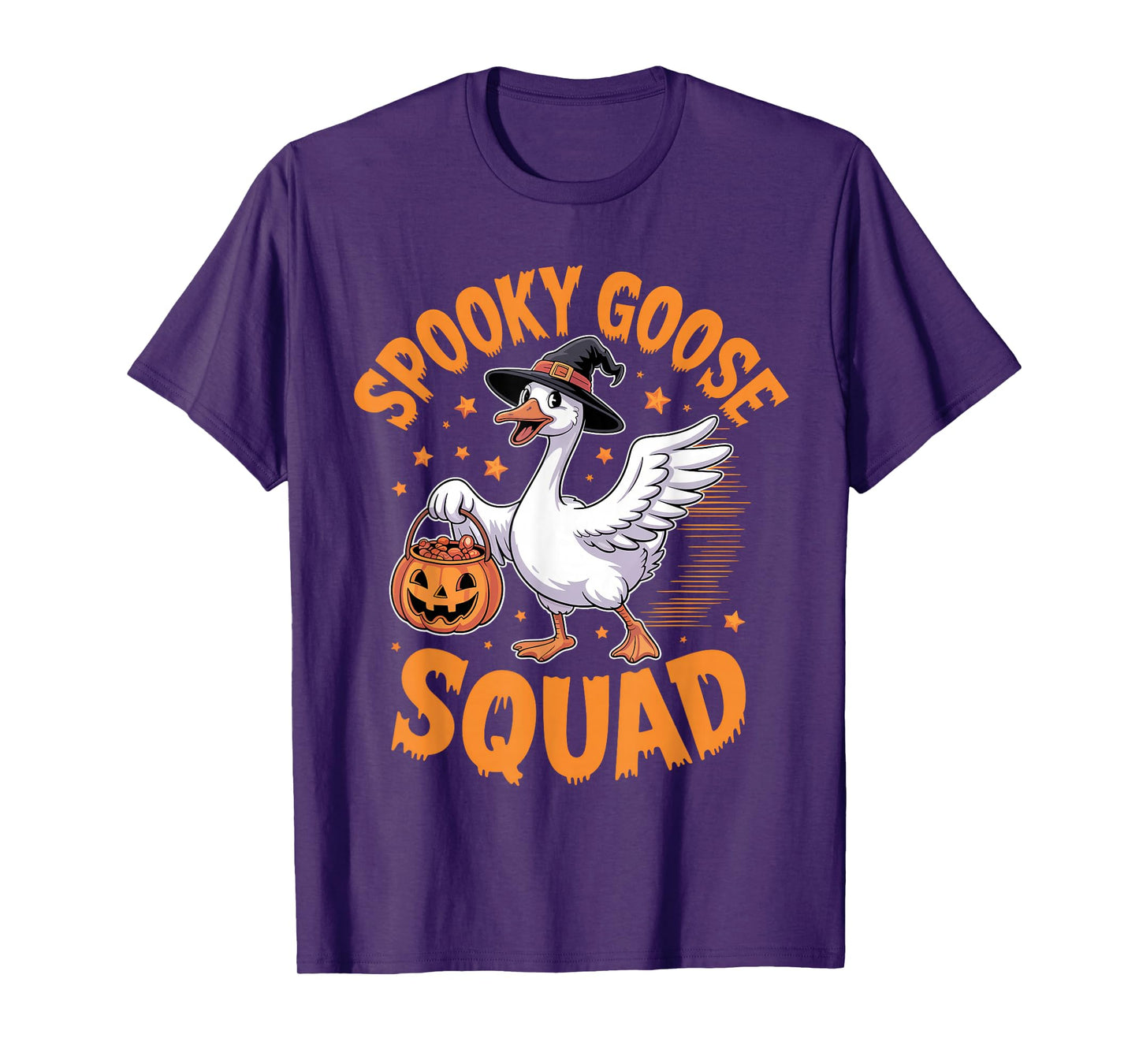 Spooky Goose Squad Funny Halloween Honktastic Haunt Crew Tee T-Shirt
