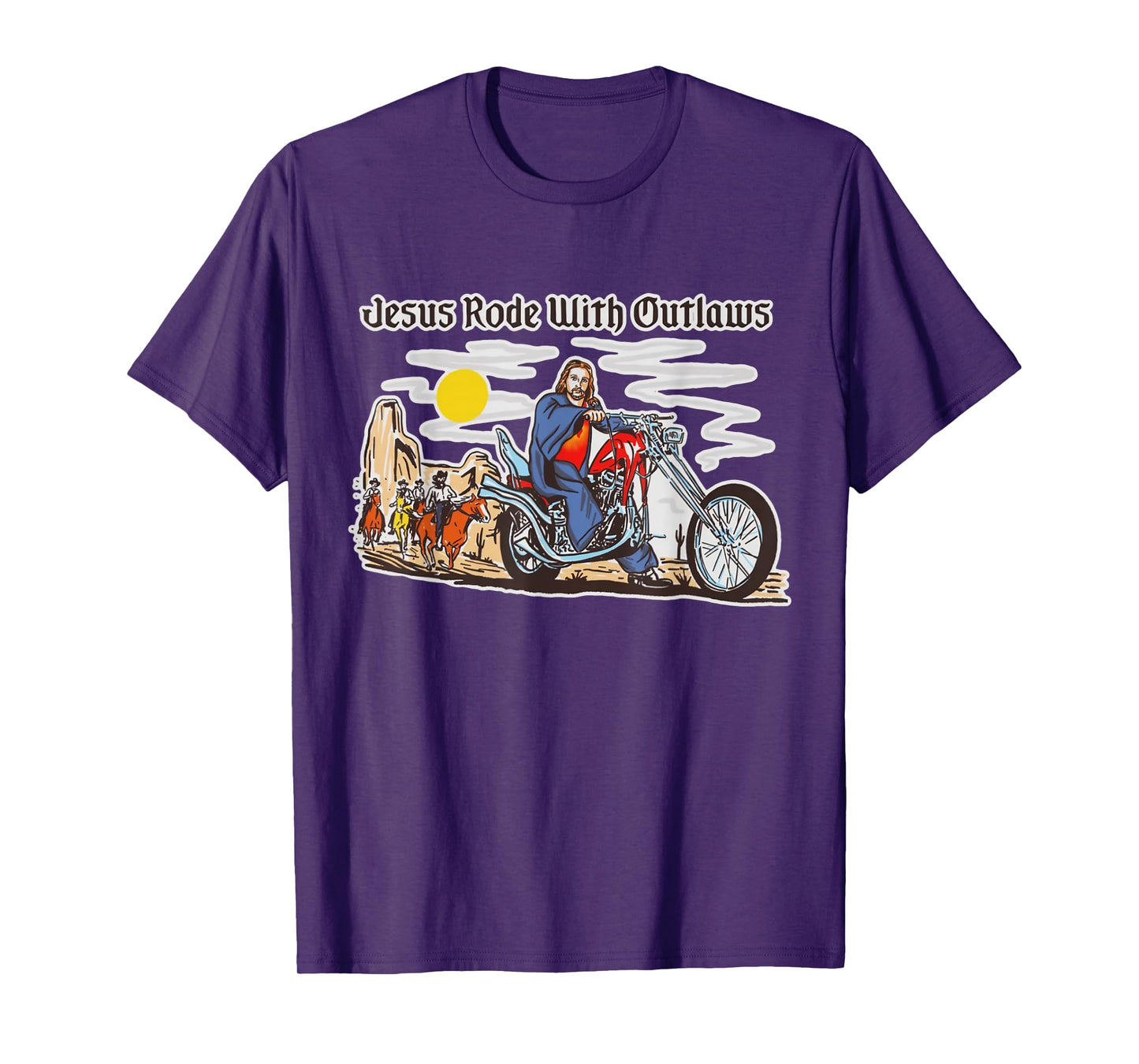 Jesus Rode With Outlaws Christian Cowboy Cowgirl Western T-Shirt