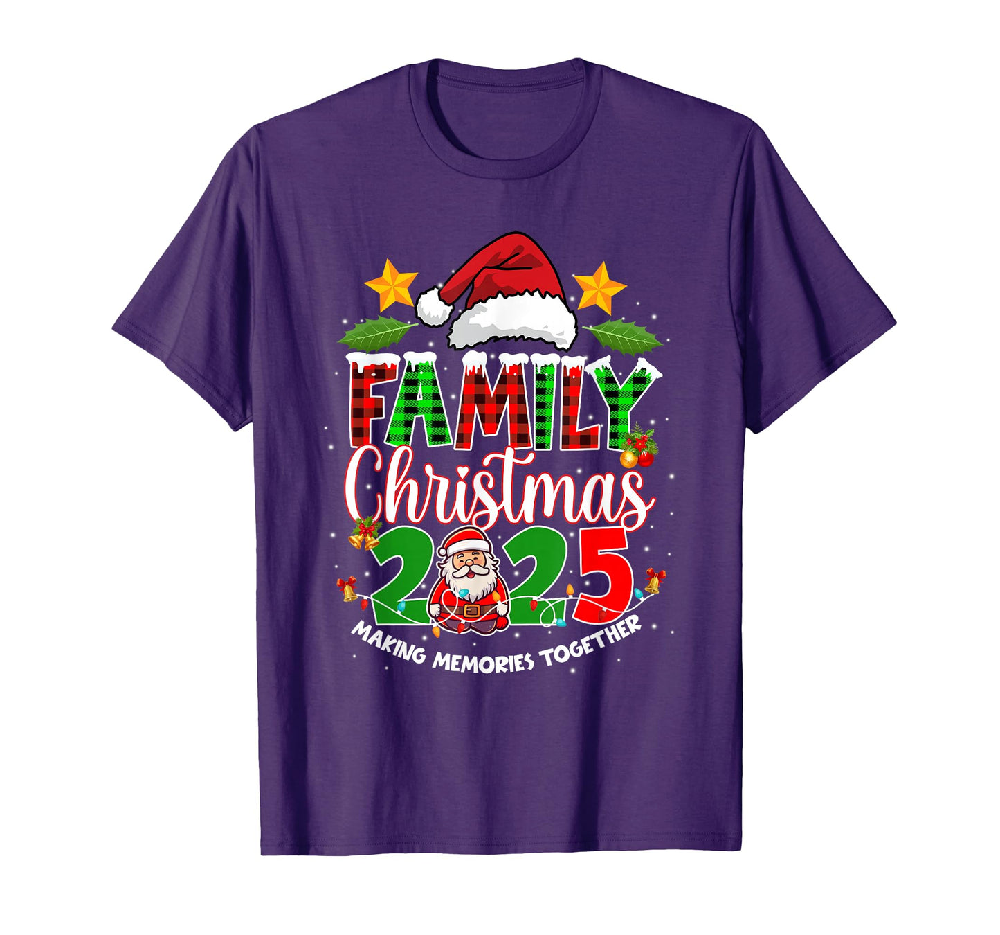 Family Christmas 2025 Matching Squad Santa Hat Xmas Pajama T-Shirt