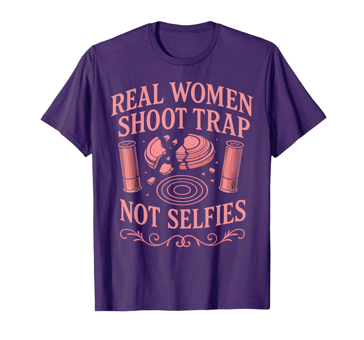Shotgun Skeet Trap Clay Pigeon Shooting Girl Vintage Real T-Shirt
