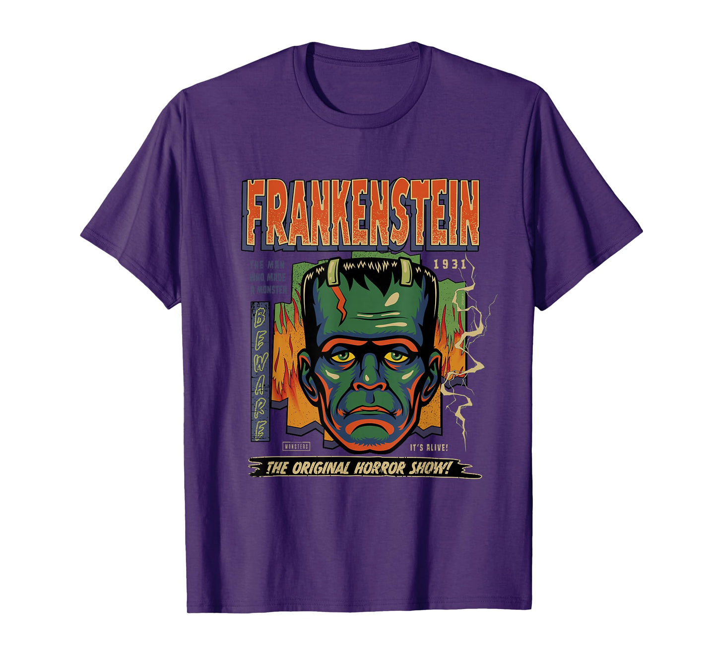 Universal Monsters Frankenstein Vintage Halloween Mask T-Shirt