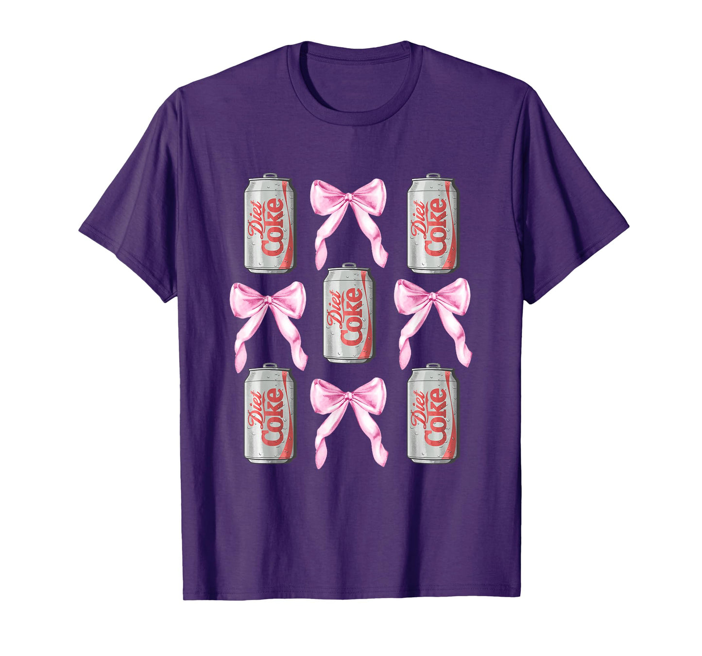 Coca-Cola Diet Coke & Pink Bows Collage Logo Vintage T-Shirt