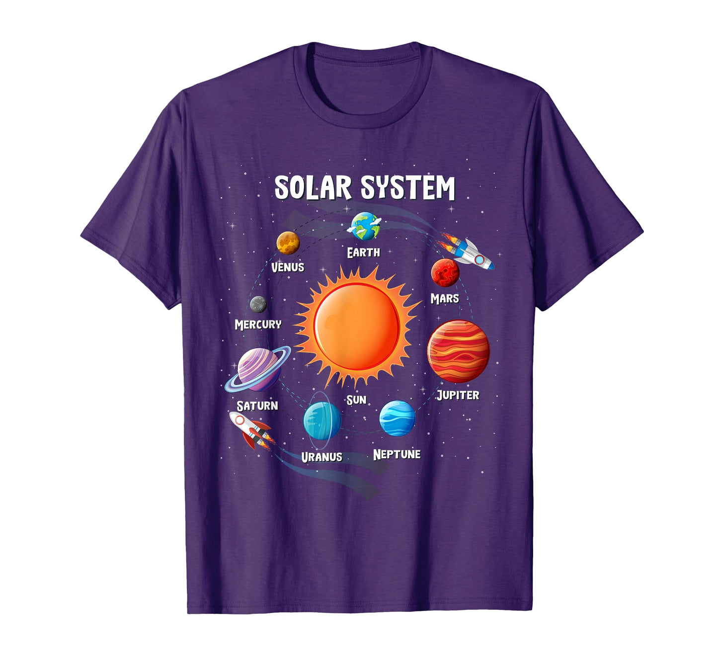 Funny Solar System Astronauts Space Video Games Men Women T-Shirt