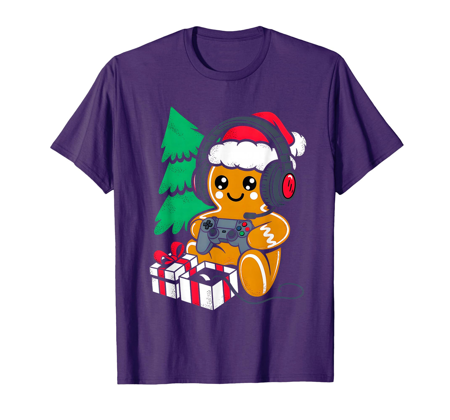 Funny Christmas Gamer Gingerbeard Xmas Gaming Men Boys Kids T-Shirt