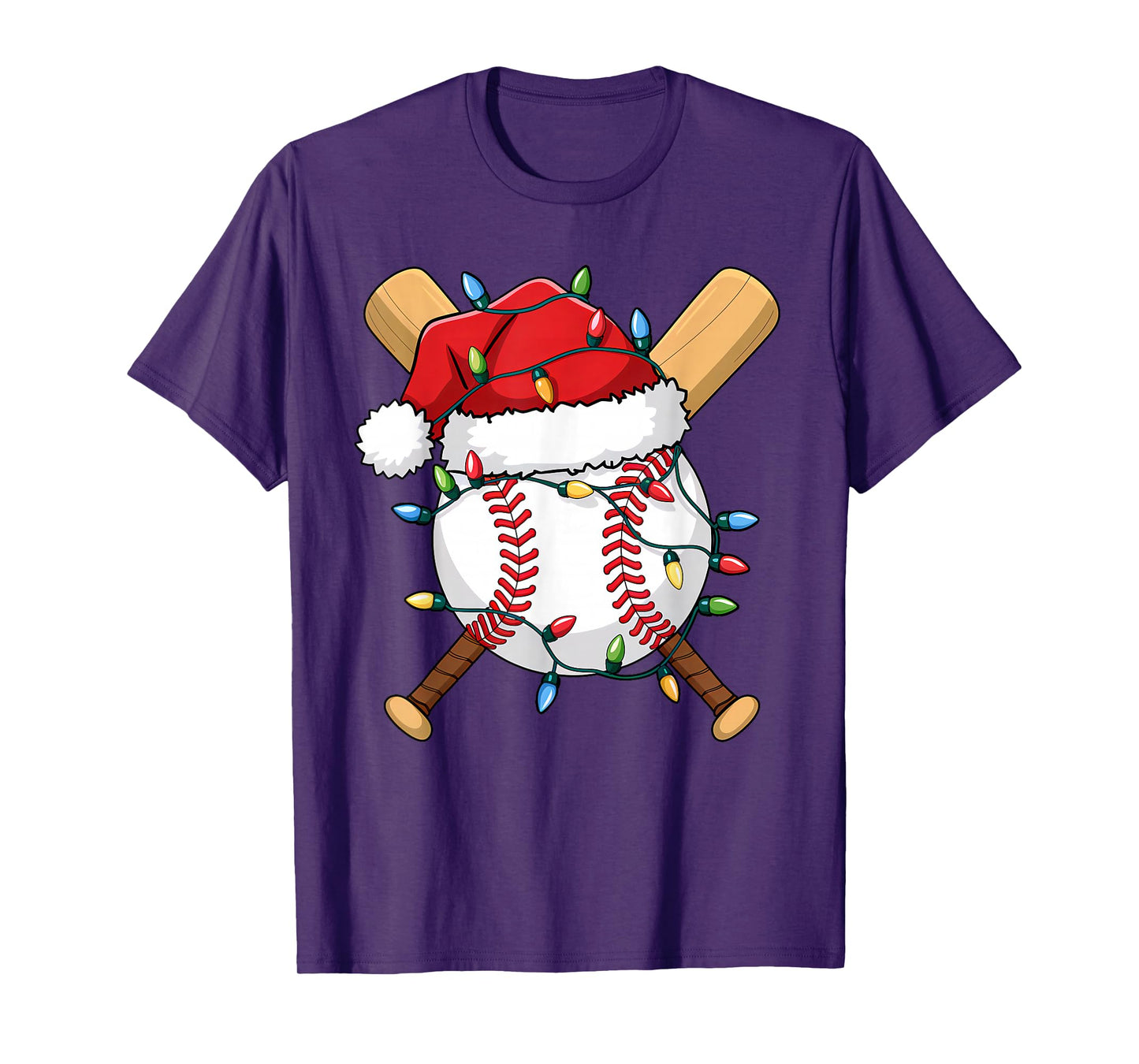 Santa Sports Design for Men Boys Christmas Baseball Player T-Shirt