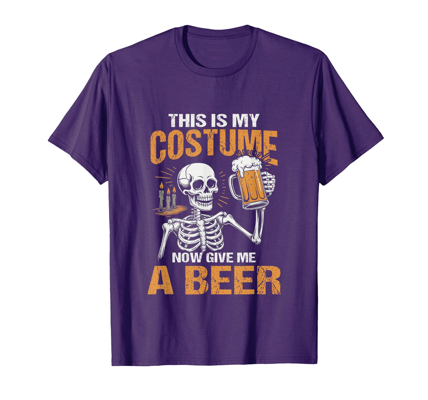 This is My Costume Now Give Me A Beer Halloween Skeleton T-Shirt