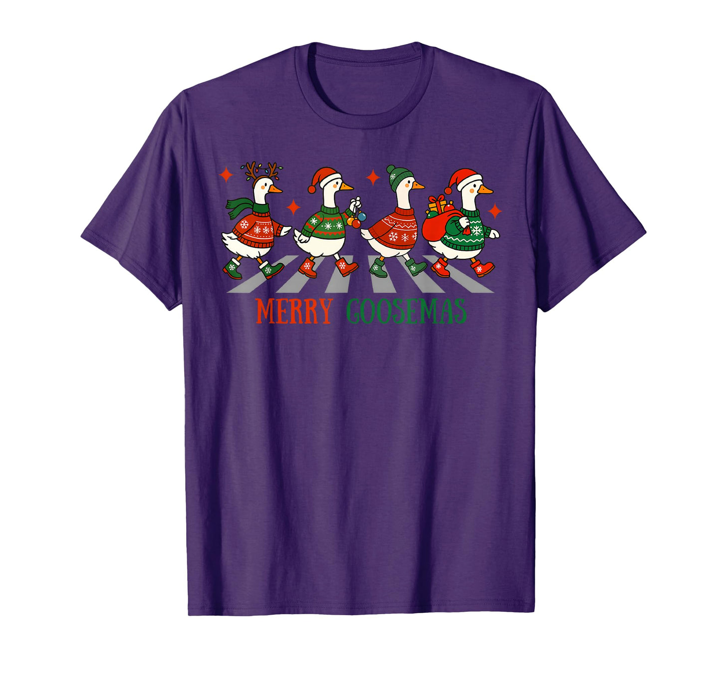 Retro Goose Santa Christmas Cute Merry Goosemas Xmas Holiday T-Shirt
