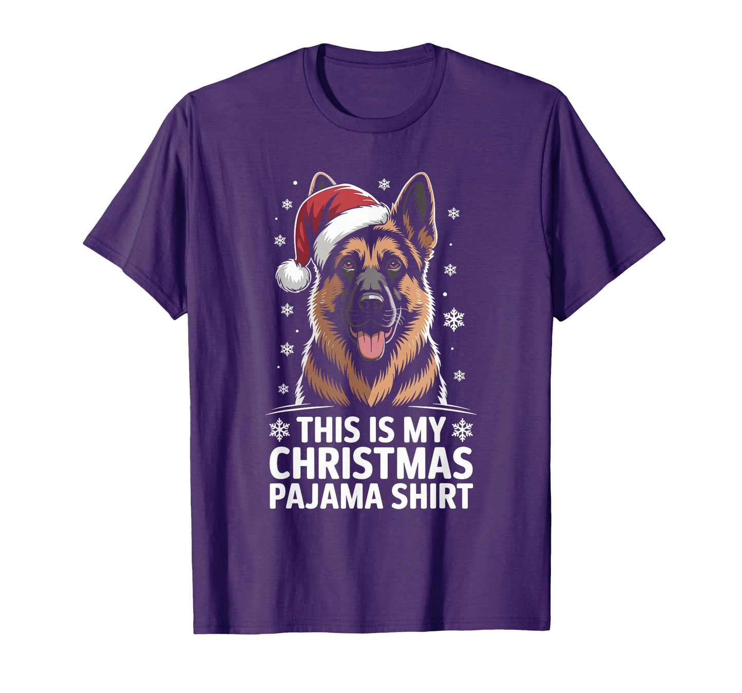 German Shepherd Santa Hat Christmas Dog Holiday Humor T-Shirt