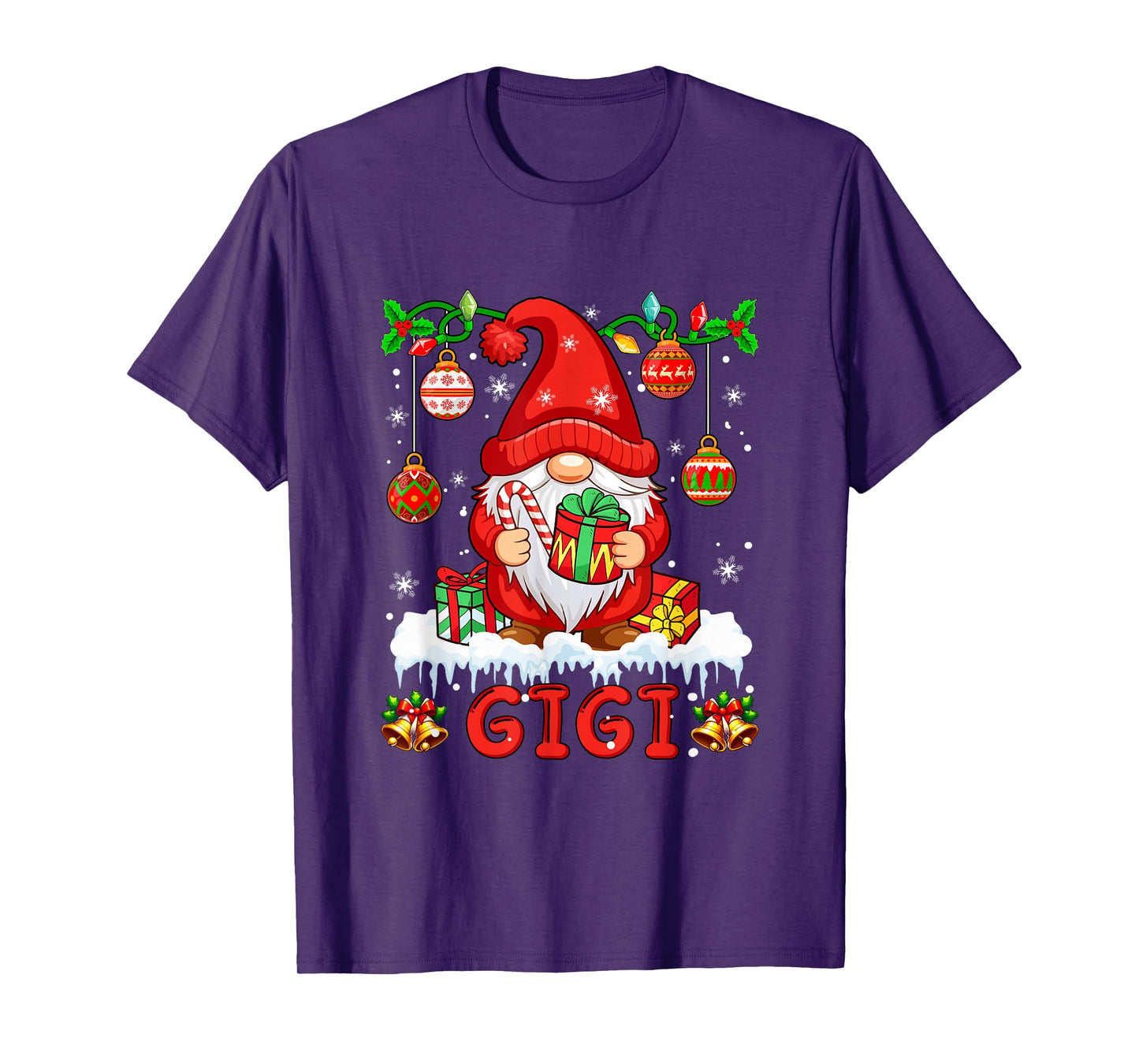 Gigi Christmas Gnome Colorful Lights Matching Family Group T-Shirt