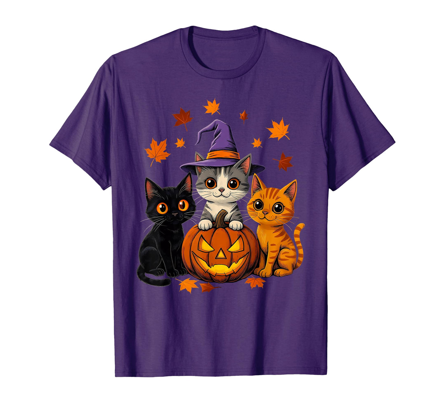Halloween Kittens and Pumpkin Spooky Cats Lover Men Women T-Shirt