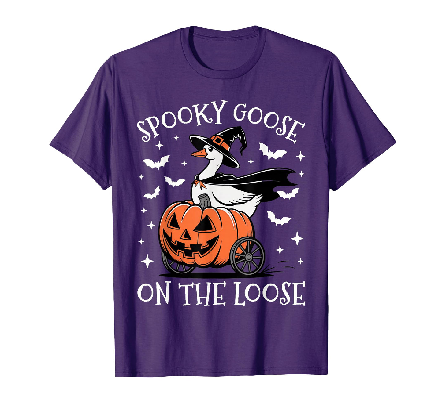 Spooky Goose On The Loose Funny Goose Witch Animal Halloween T-Shirt