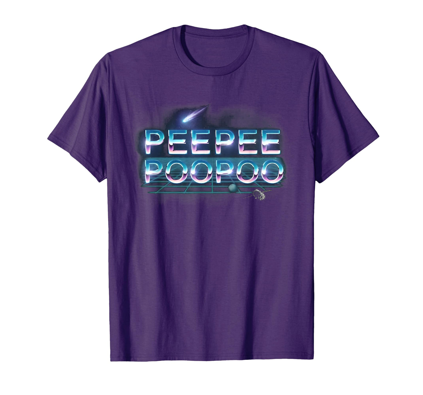 Peepeepoopoo Black Retro Humor T-Shirt, Unisex-Adults, Small