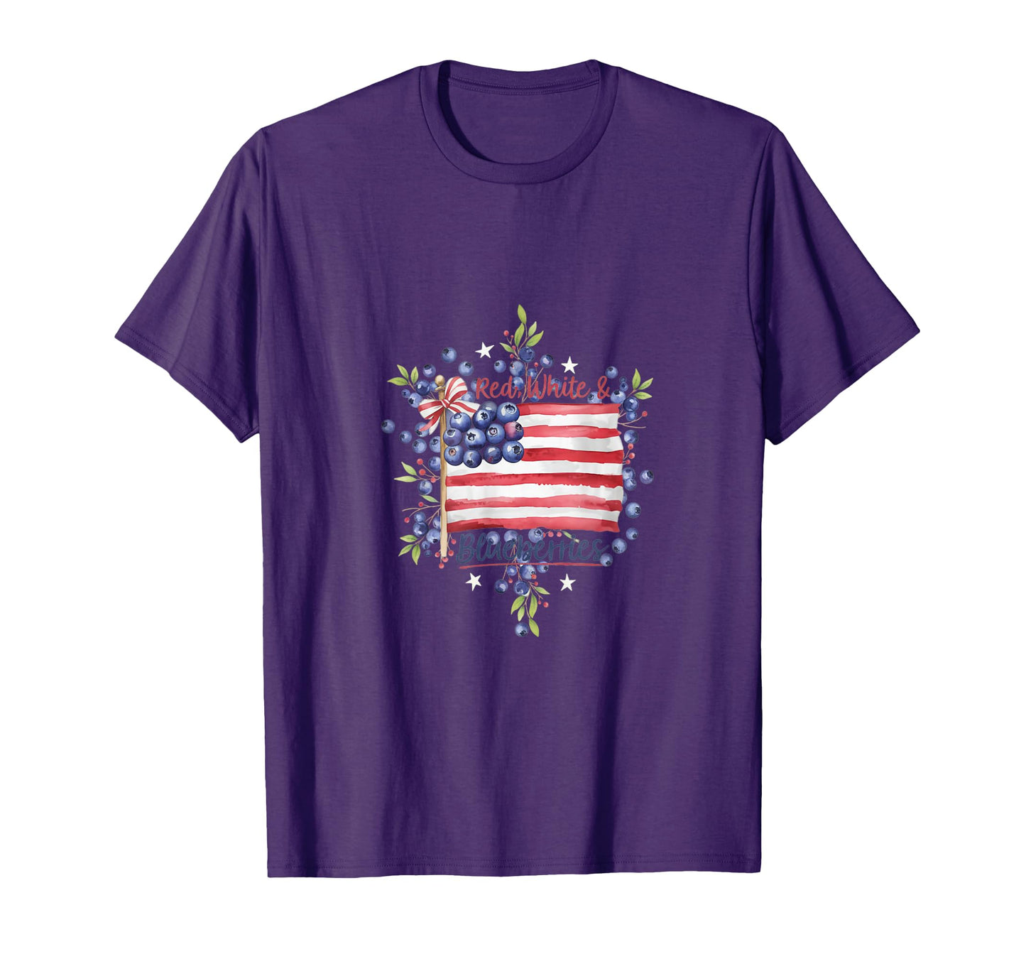 Red, White & Blueberries Funny Vintage Patriot USA T-Shirt