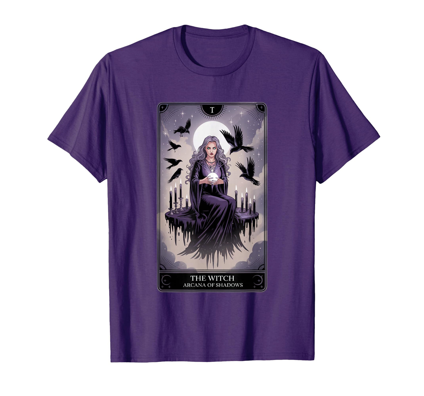 The Witch Arcana Gothic Tarot Card Mystic Halloween Design T-Shirt