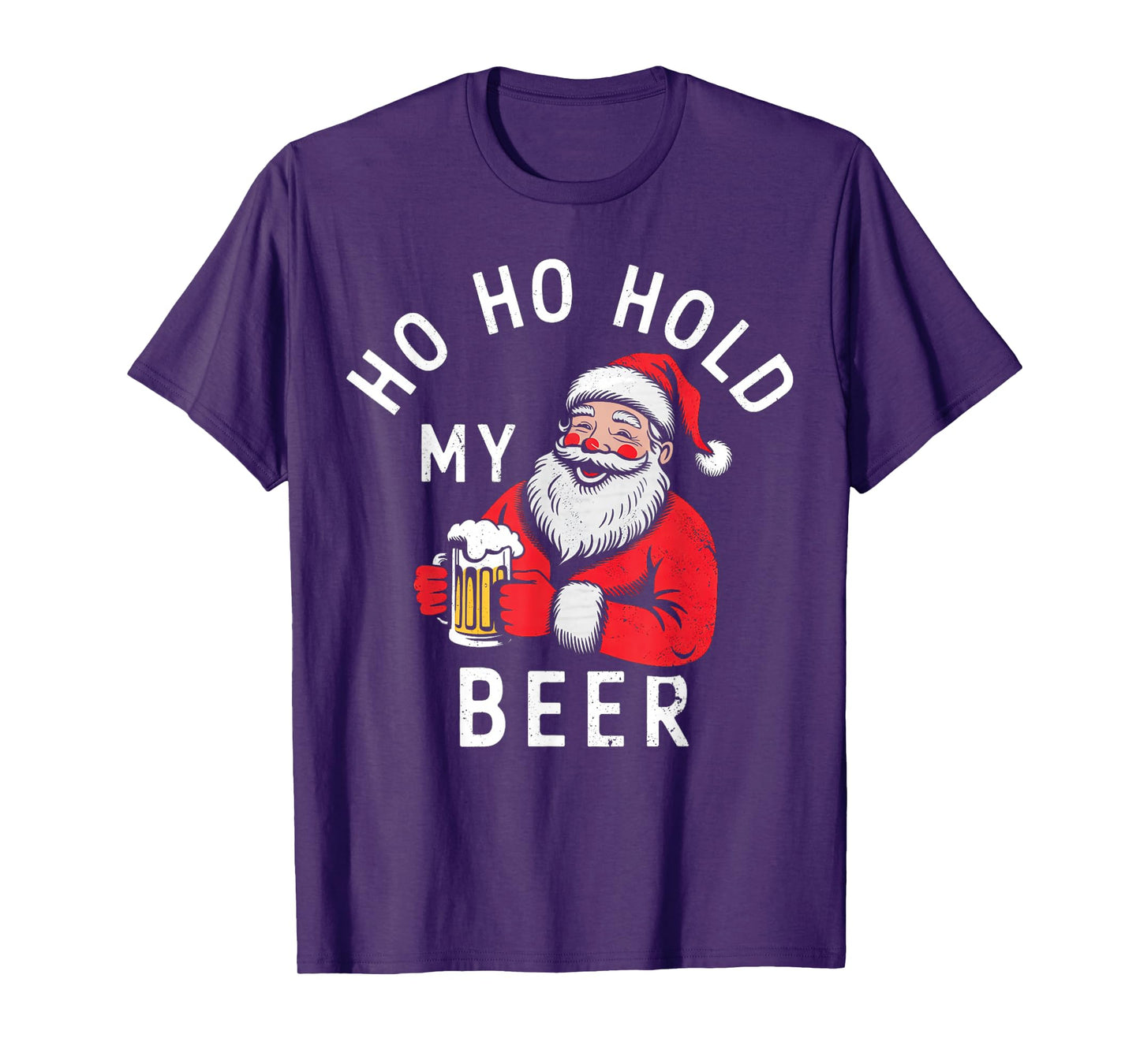 Ho Ho Hold My Beer Christmas Drinking Santa Gifts T-Shirt