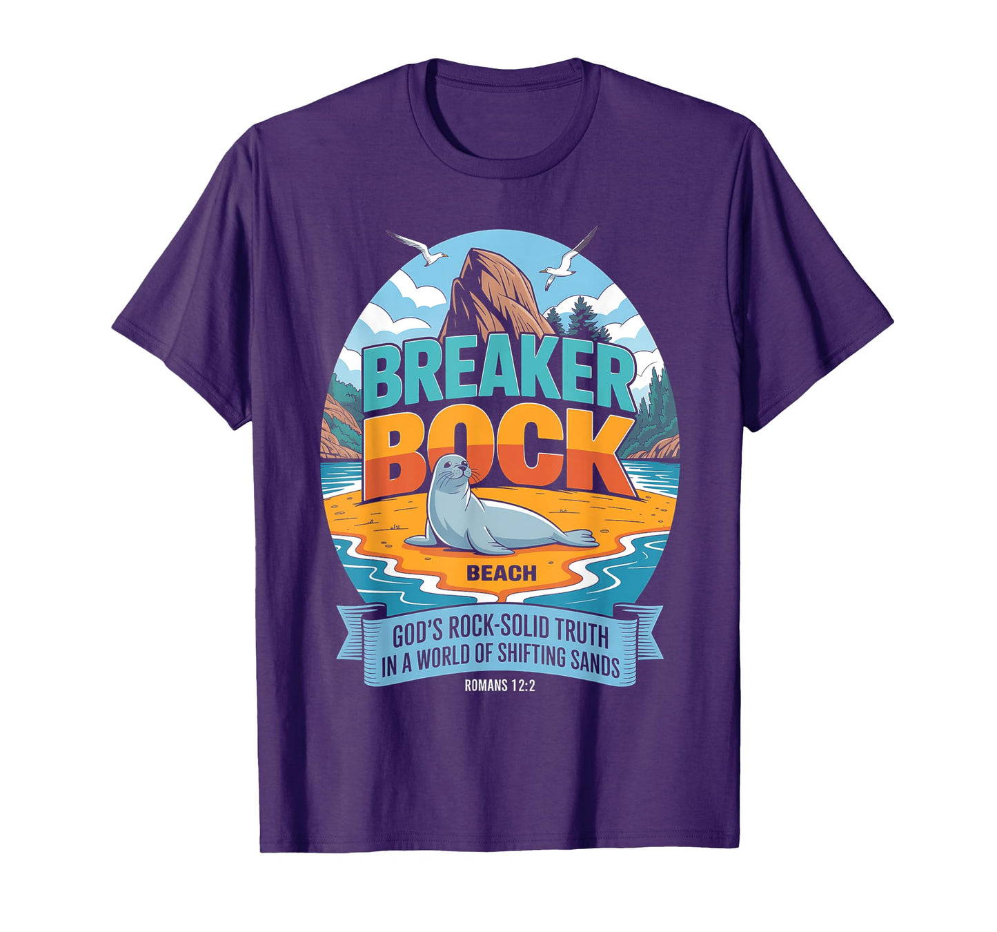 Breaker Rock Beach Gods Rock Solid Truth In A World VBS 2025 T-Shirt
