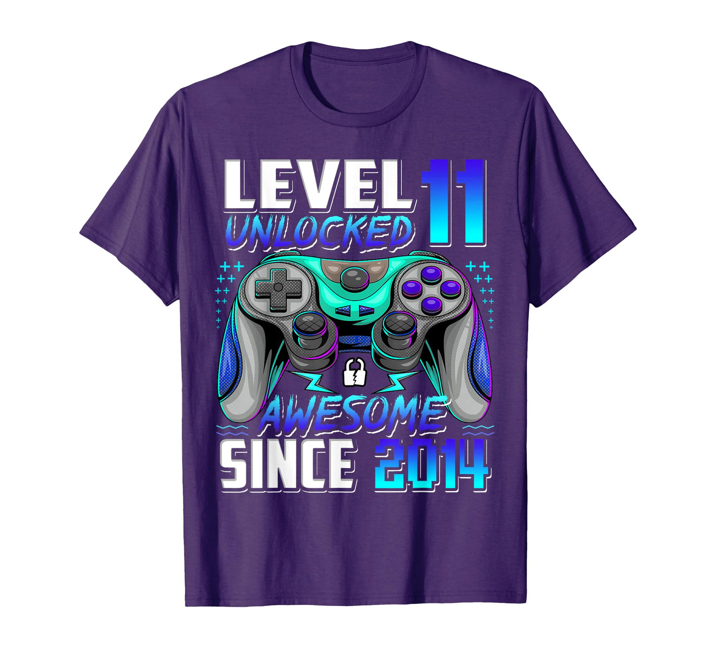 Level 11 Unlocked Awesome Since 2014 11th Birthday Gaming T-Shirt