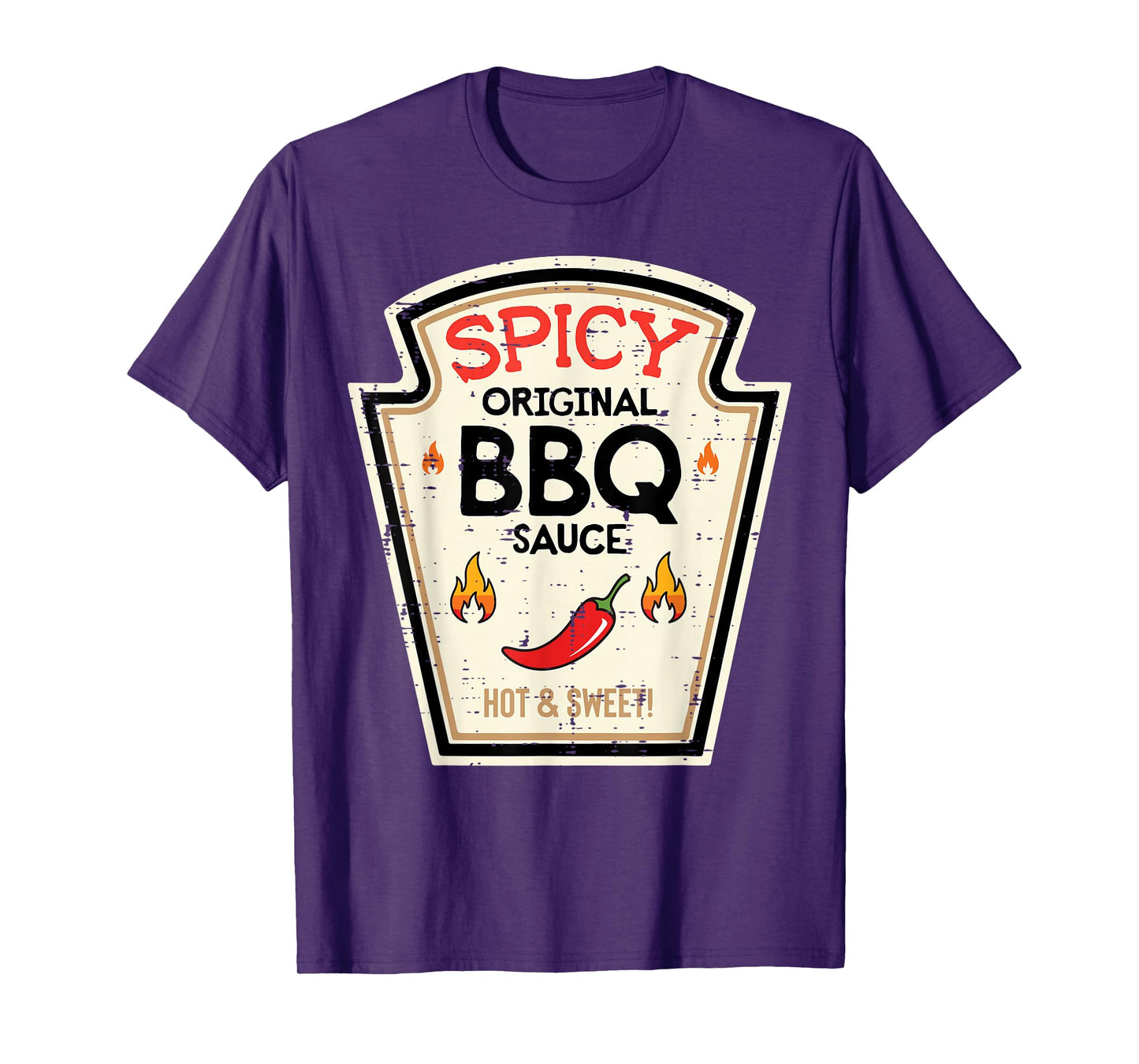 Halloween Spicy BBQ Sauce Funny Food Costume Men Women Kids T-Shirt