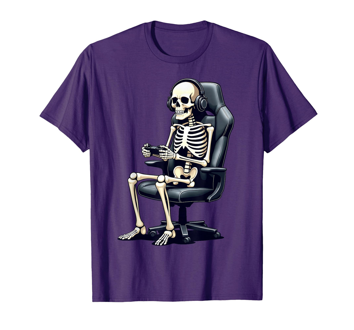Halloween Skeleton Gamer Video Gaming Boys Girls Men Women T-Shirt