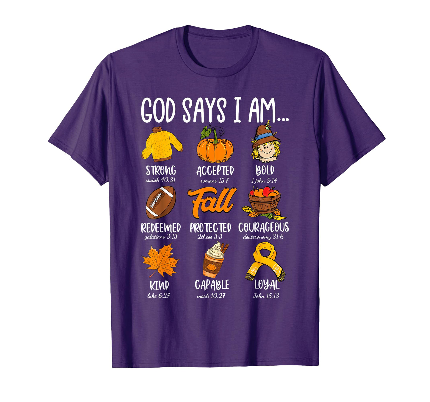God Says I Am Fall Vibes Autumn Christian Women Men Kids T-Shirt