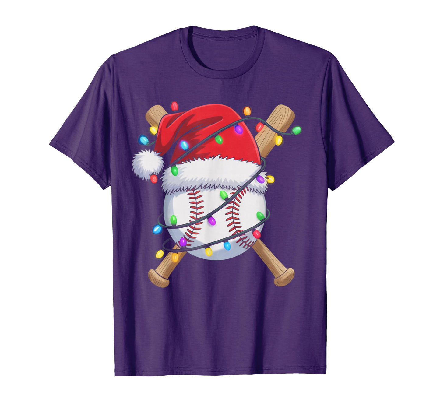 Santa Sports Design for Men Boys Christmas Baseball Player T-Shirt