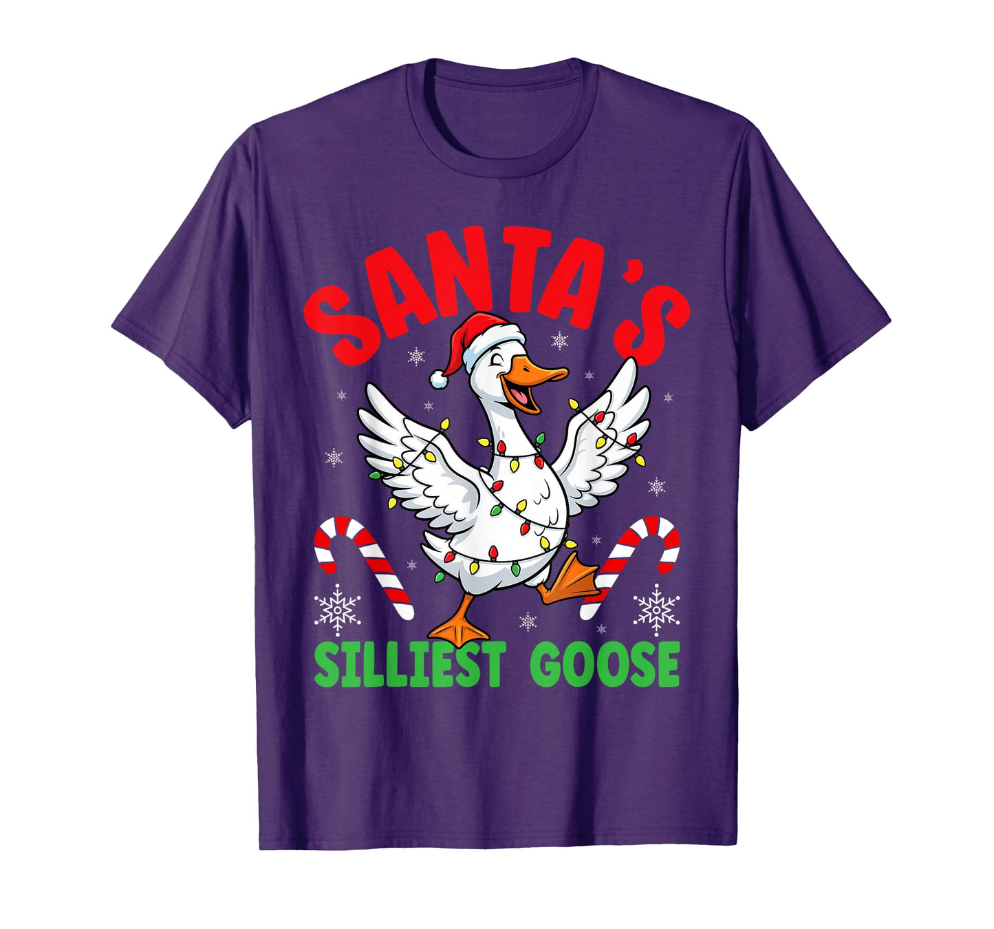 Santa's Silliest Goose Merry Christmas Silly Goose Xmas T-Shirt