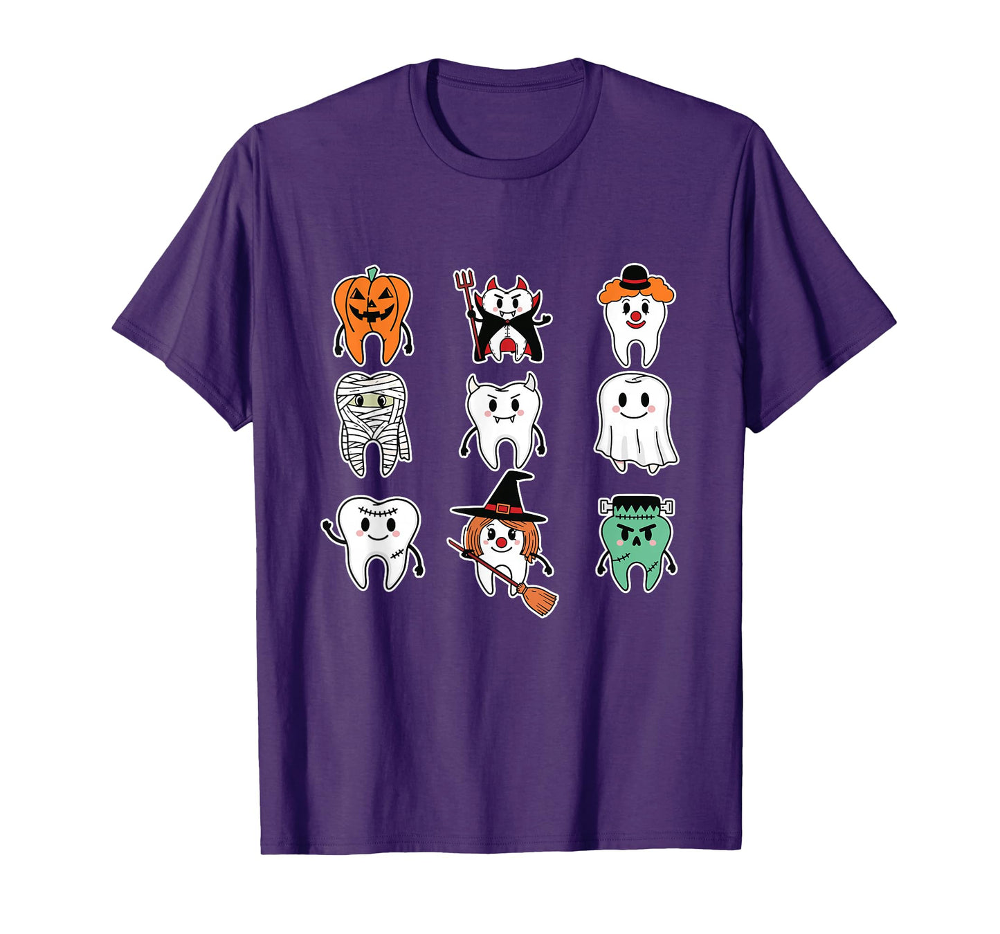 Teeth Ghost Dentist Dental Halloween Ghost Dental Crew T-Shirt