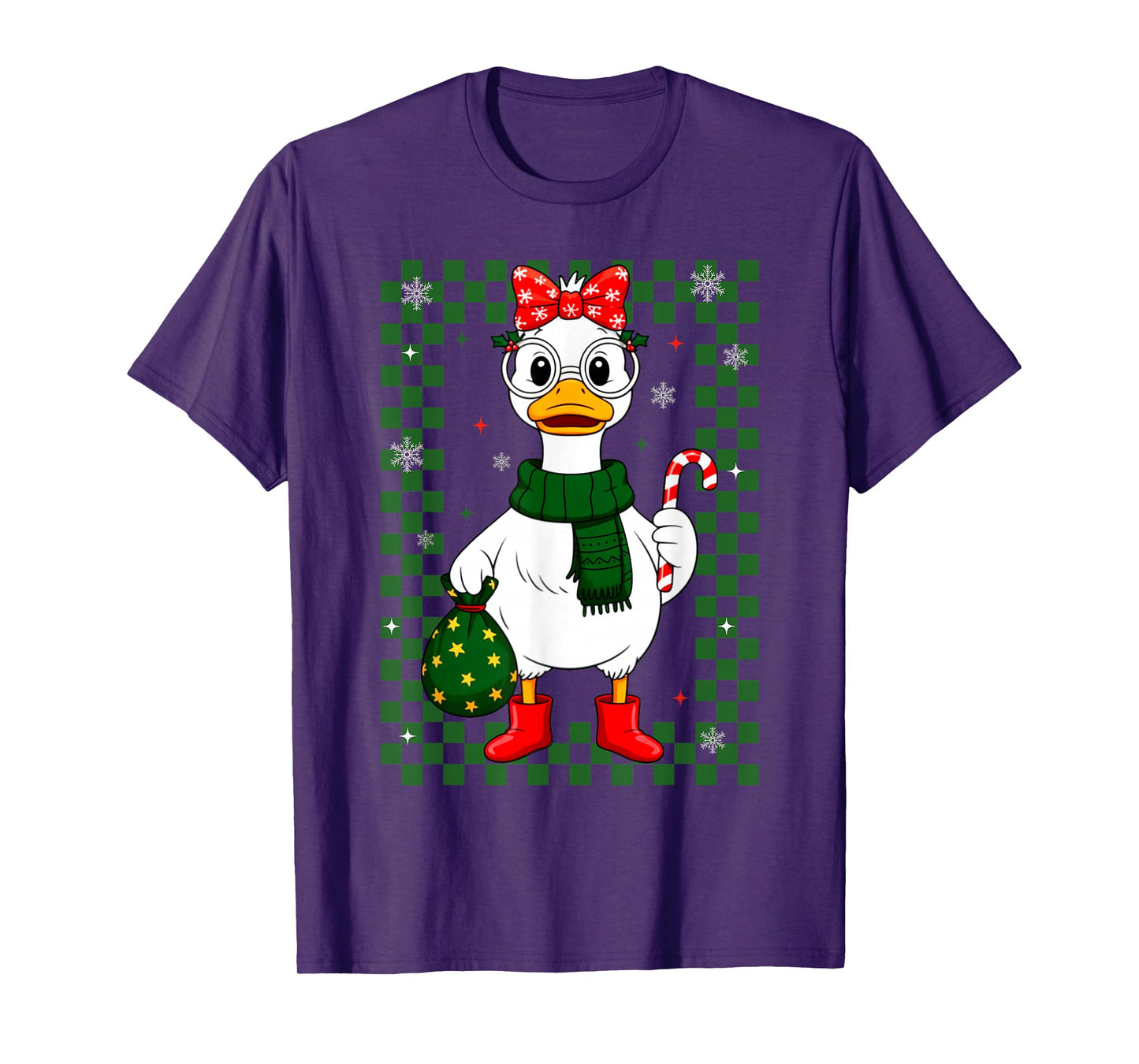 Christmas Candy Cane Goose Matching Couple Xmas Boys Girls T-Shirt