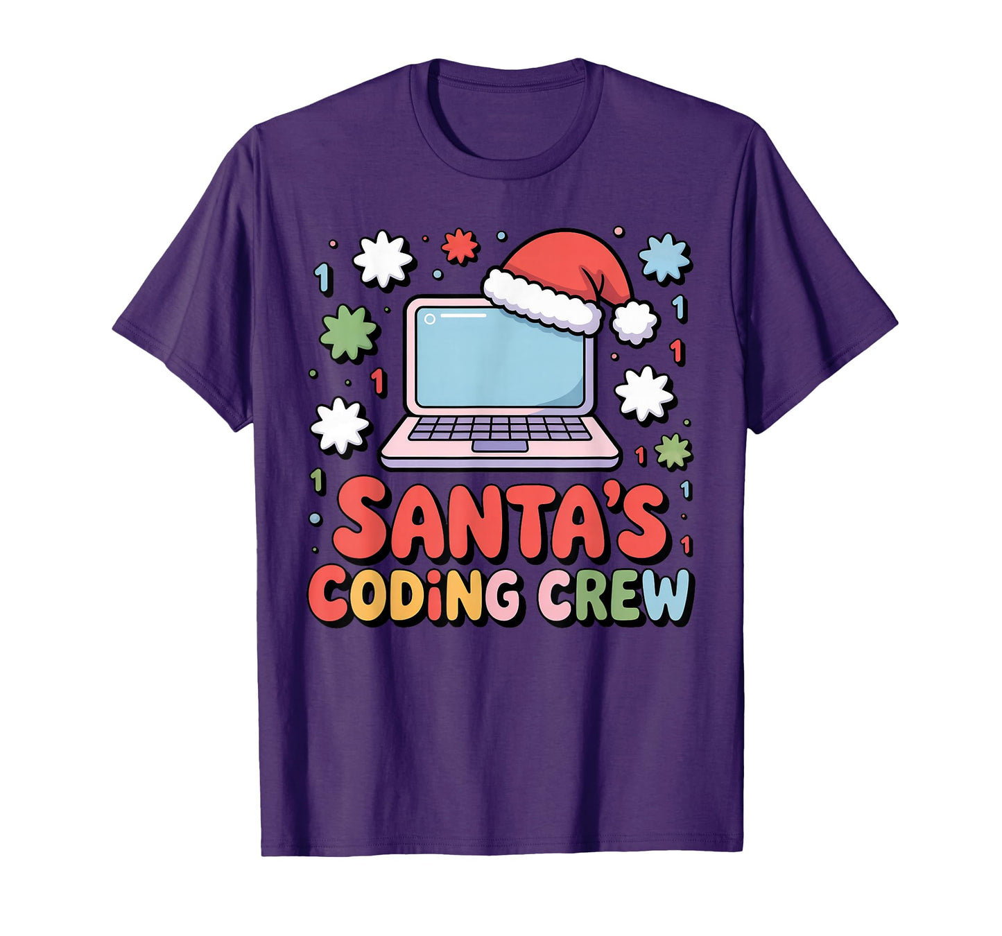 Santa’s Coding Crew Holiday Tech Laptop T-Shirt
