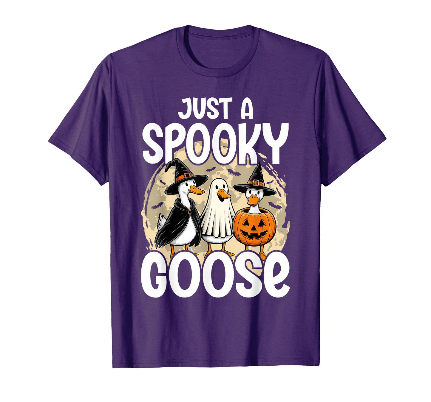 Spooky Goose Halloween Ghost Witch Pumpkin Costume Party T-Shirt