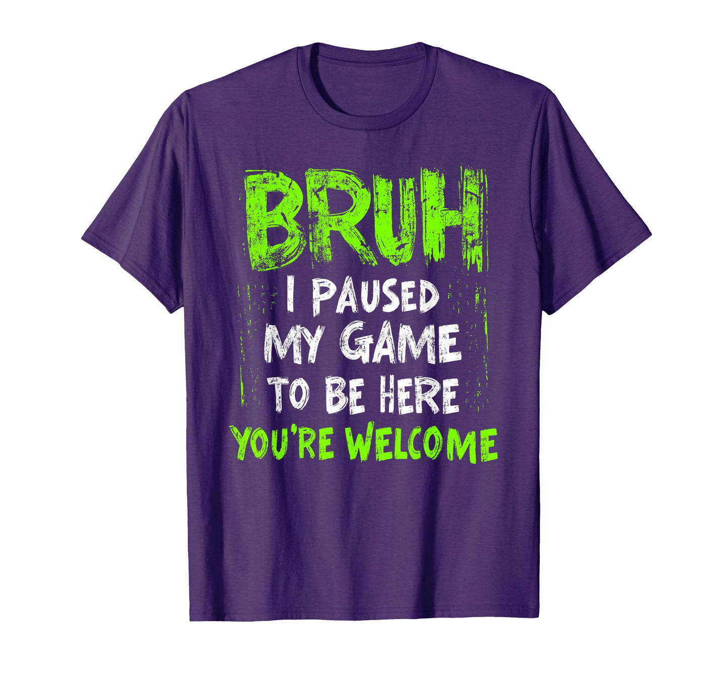 Funny Video Gamer Bruh I Paused My Game Teen Boys Gaming T-Shirt