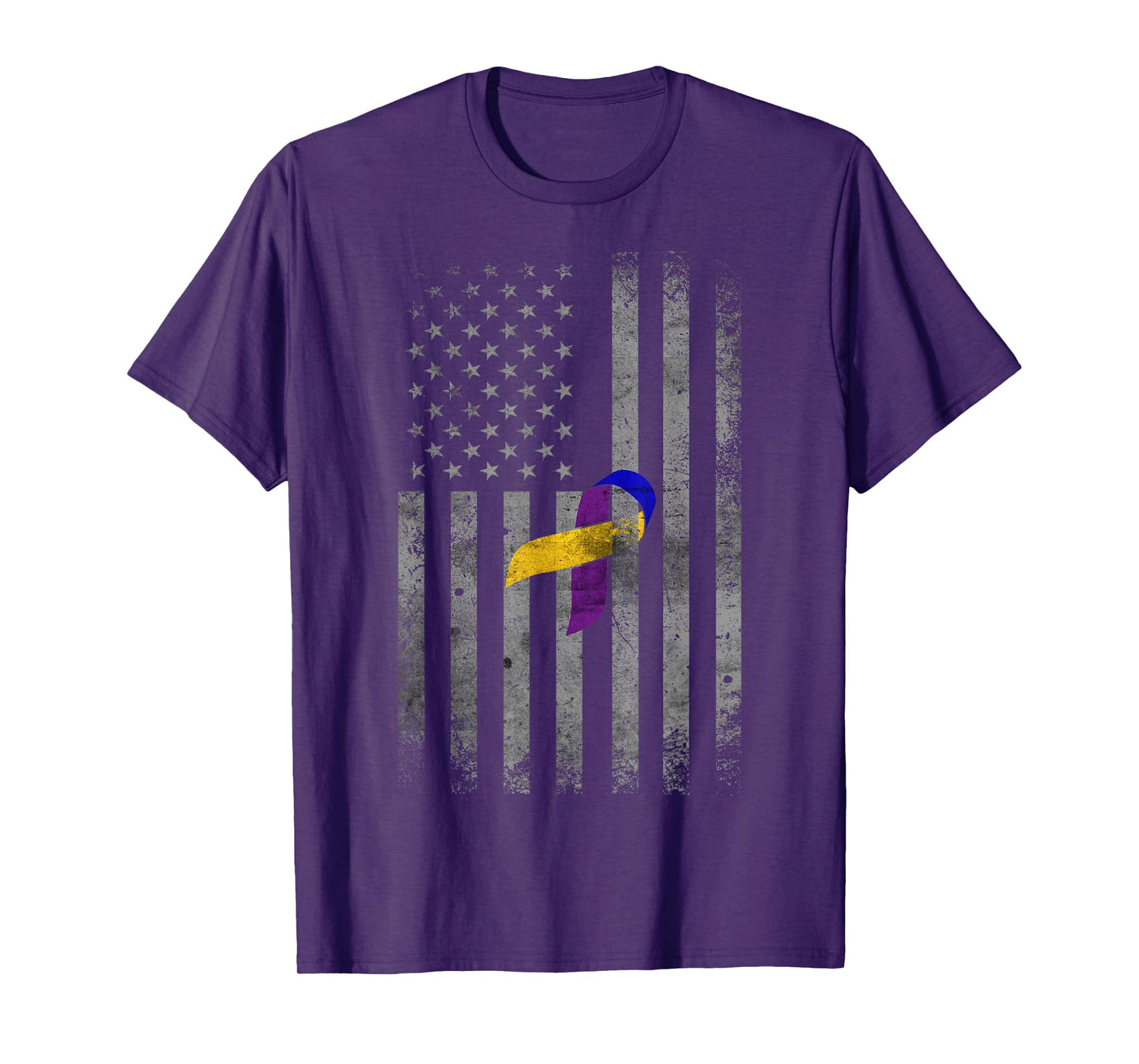 Vintage American Flag For Bladder Cancer Awareness T-Shirt