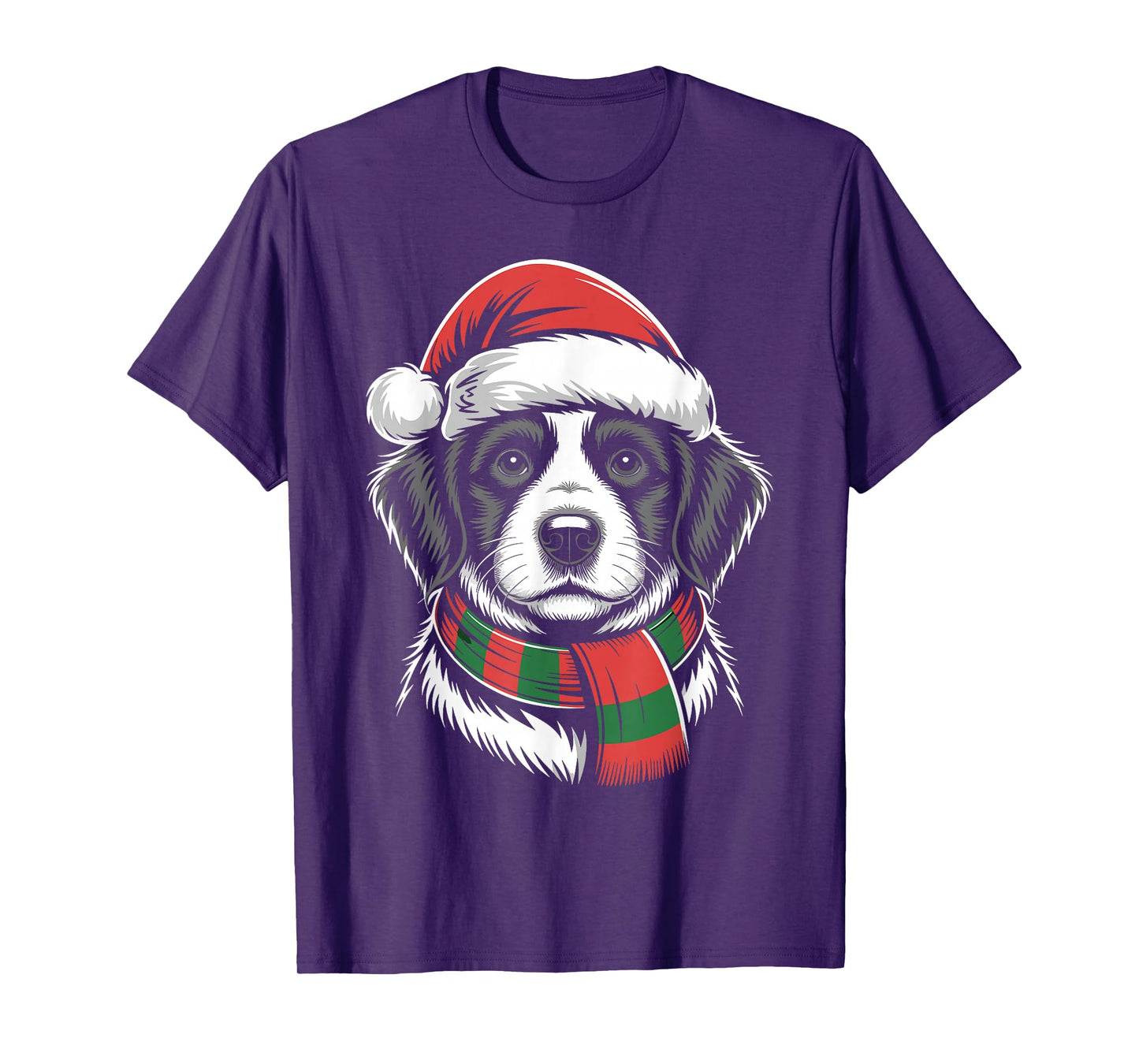 Afador Dog Xmas Santa Hat Scarf Christmas Costume T-Shirt